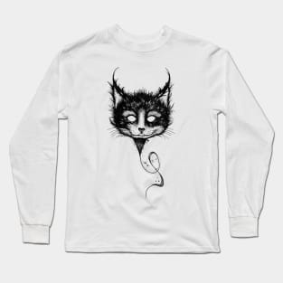 Evil Cat Balloon (black version) Long Sleeve T-Shirt